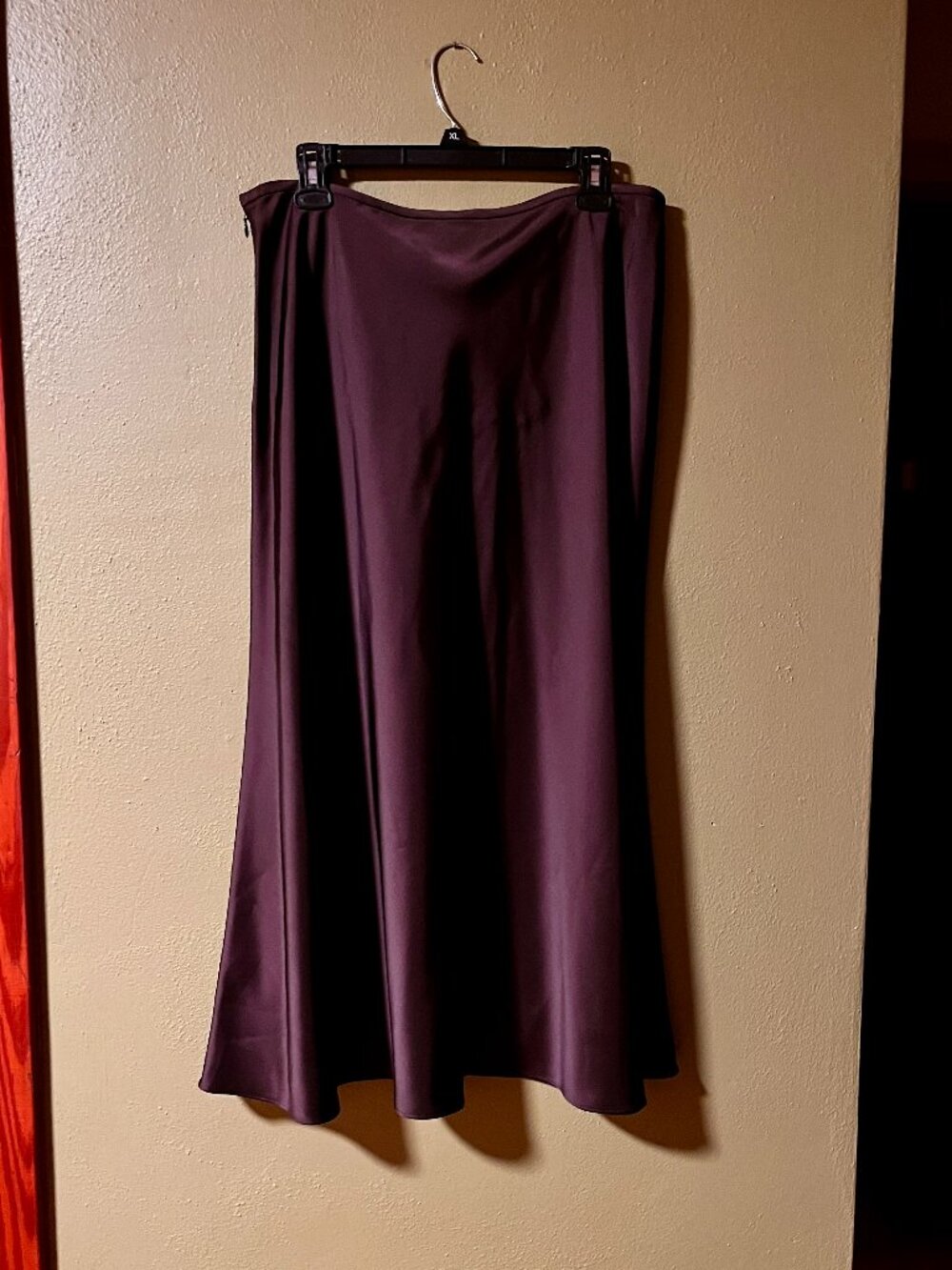 Antonio Melani Espresso Brown Satin Slip Skirt Bias Cut Midi Size 12 - Picture 3 of 5
